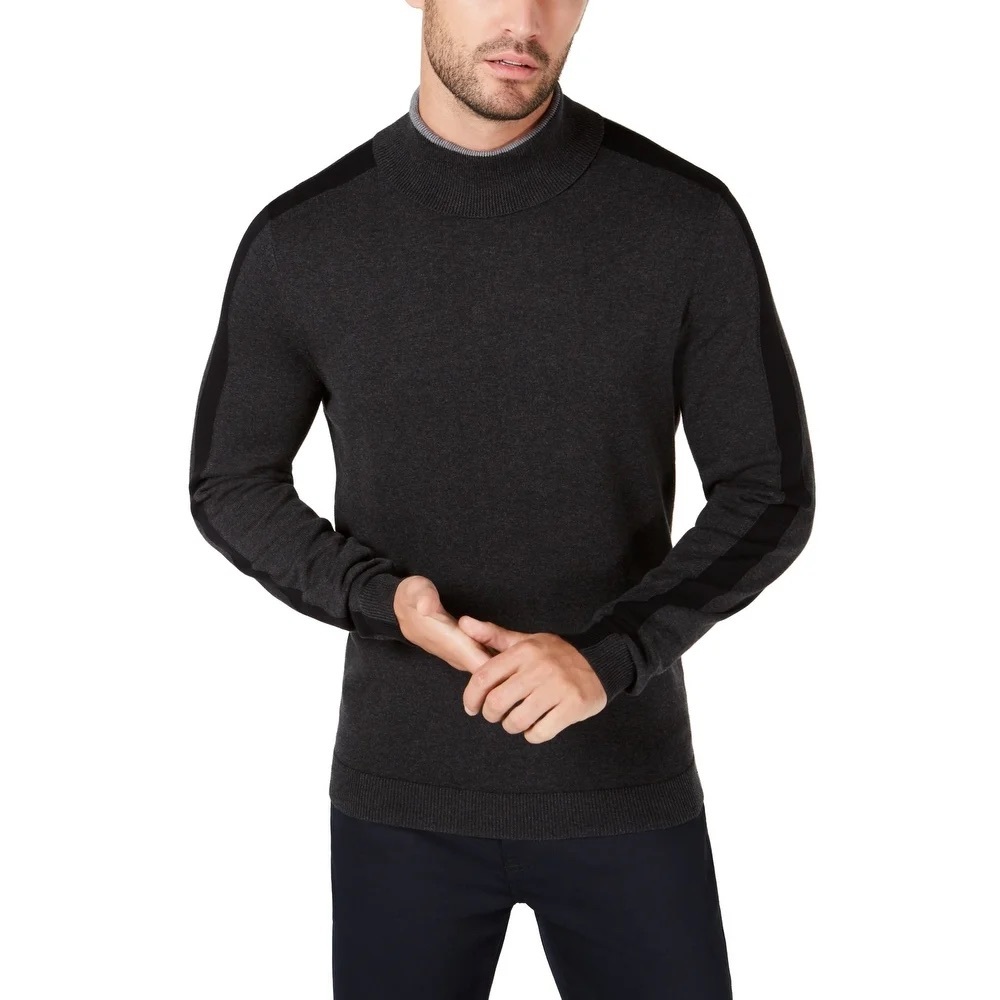 Alfani Men’s Gray & Black Turtleneck Knit Sweater